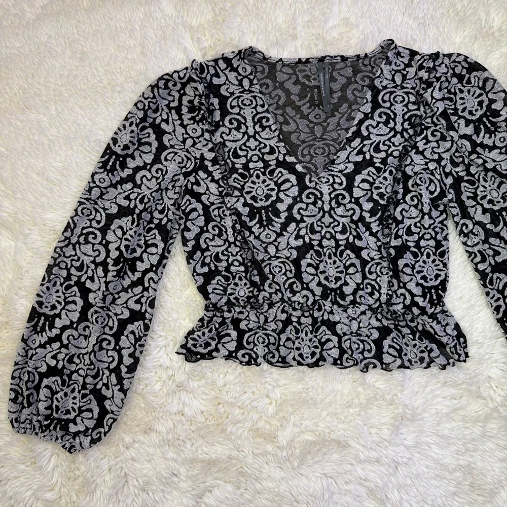 By Anthropologie Jacquard Peasant Blouse